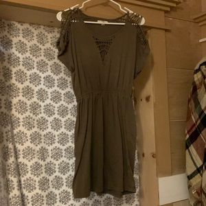 Dress with strappy cut outs